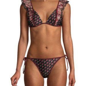ZIMMERMANN Paisley Print Ruffle Embellishment Bikini